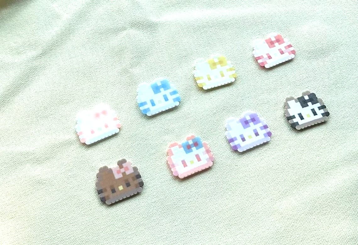 Perler bead (拼豆) keychains made at Yeonplace Sinchon